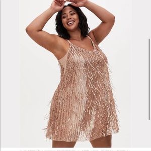 Torrid rose gold mini dress, size 2 (18-20) - worn once for 4 hours.